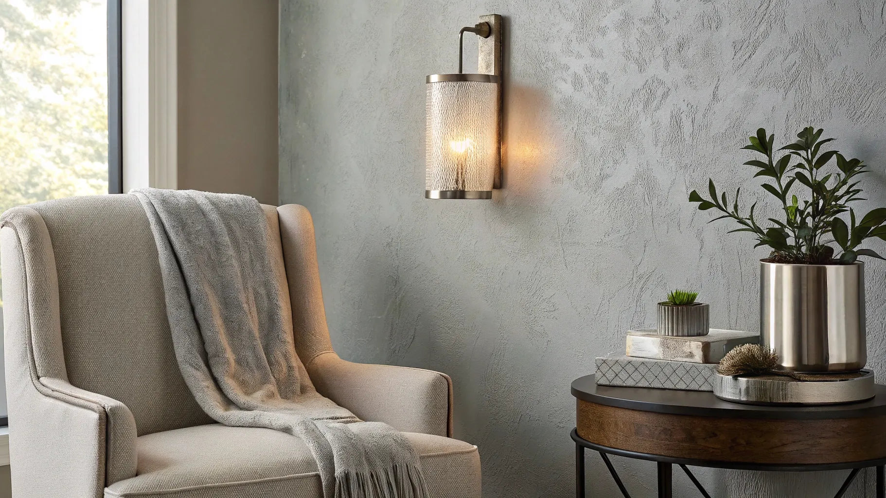 Sleek, modern wall sconce.