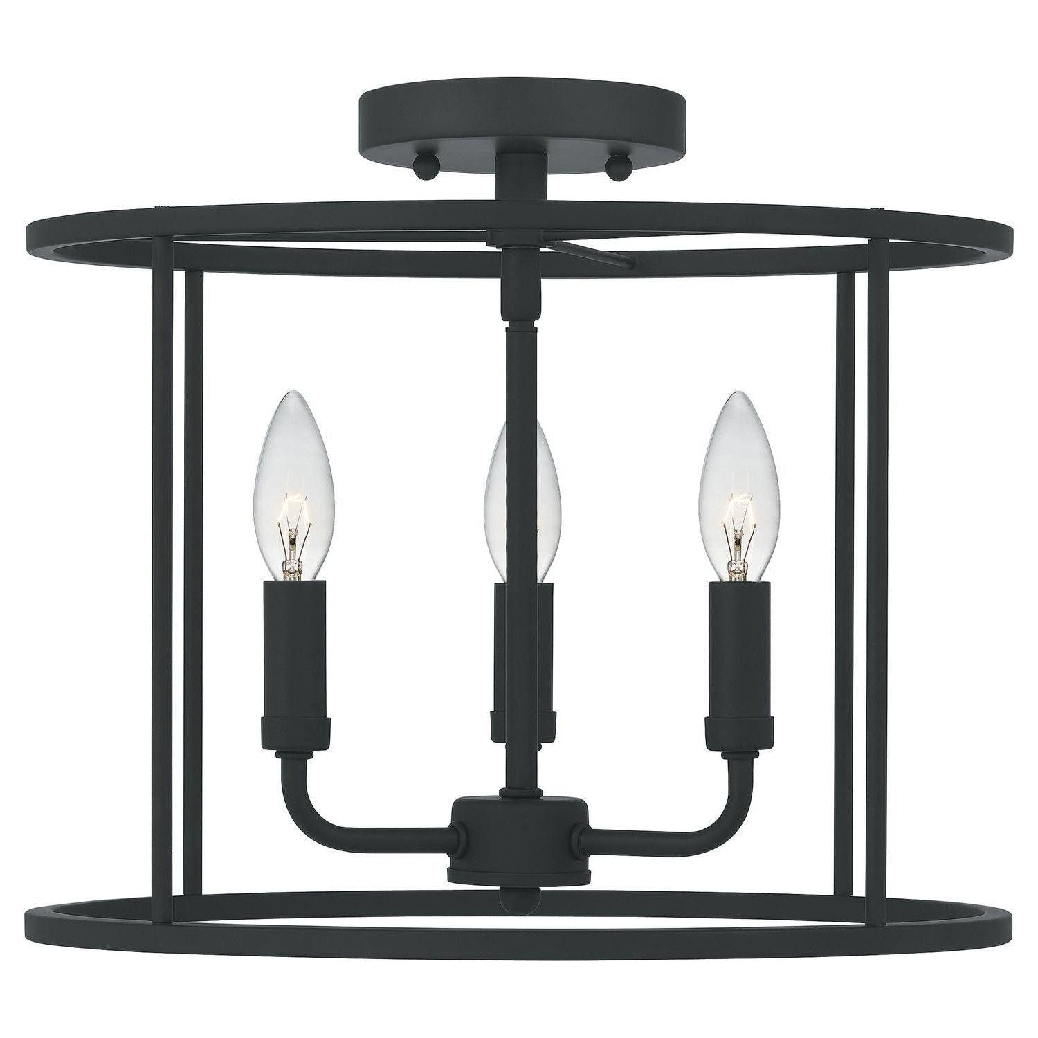 Quoizel - Abner Semi Flush Mount - ABR1714MBK - Canada Light Shop
