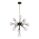 Kendal Lighting - Ambience Cluster Pendant - PF100-13L-BLK/BRS - Canada Light Shop