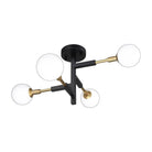 Kendal Lighting - Ambience Semi-Flush Mount - PF100-4L-BLK/BRS - Canada Light Shop