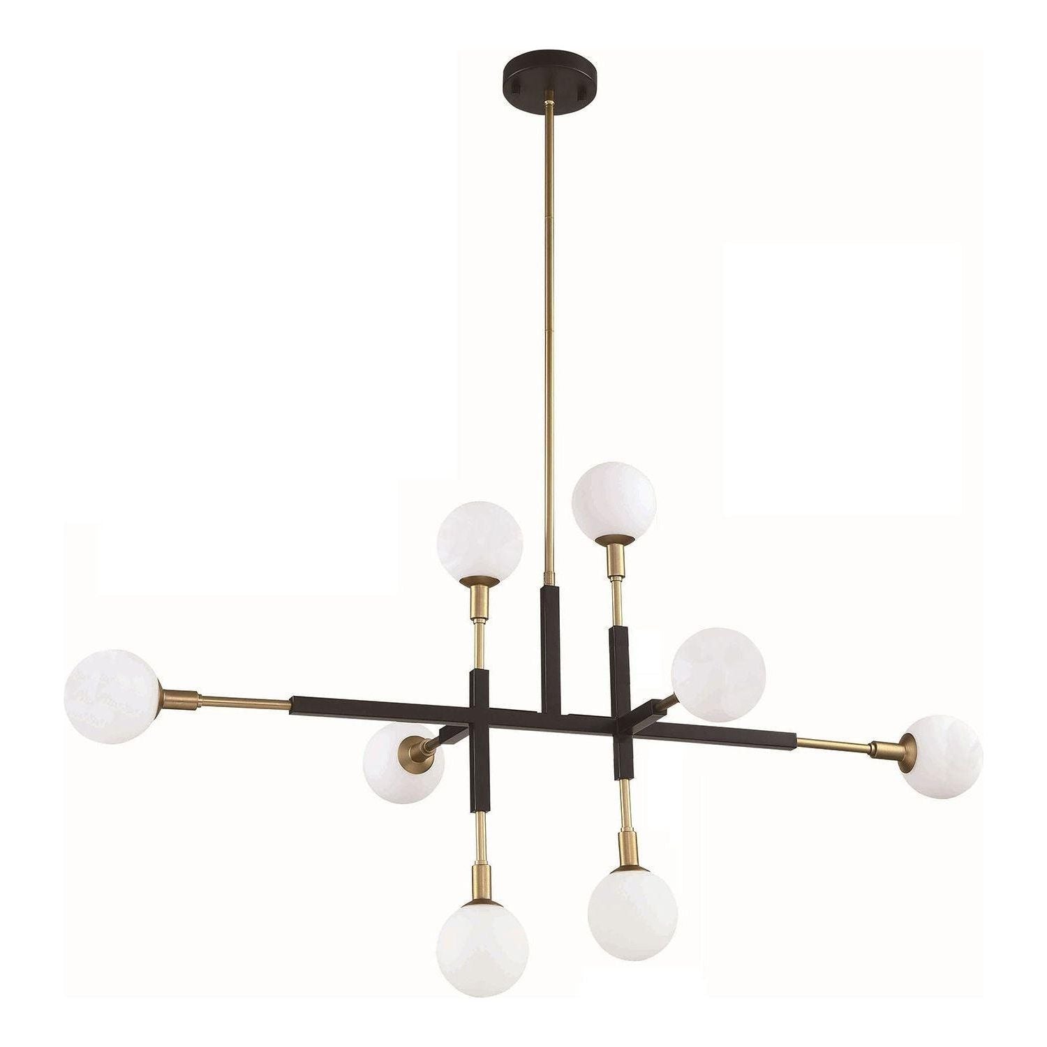Kendal Lighting - Ambience Multi-Light Pendant - PF100-8L-BLK/BRS - Canada Light Shop
