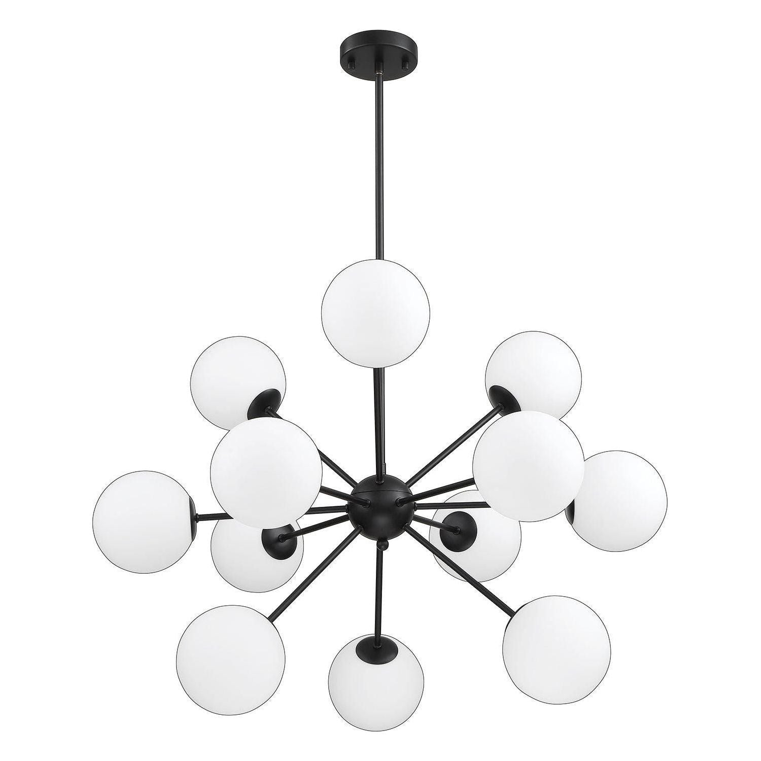 Kendal Lighting - Phoenix Cluster Pendant - PF101-12L-BLK - Canada Light Shop