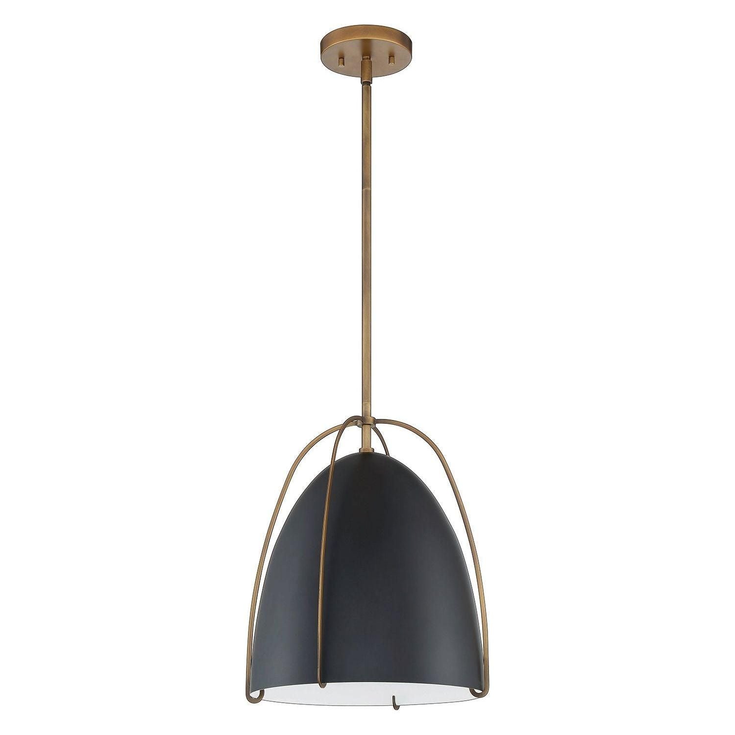 Kendal Lighting - Vilia Pendant - PF120-BLK/BRS - Canada Light Shop
