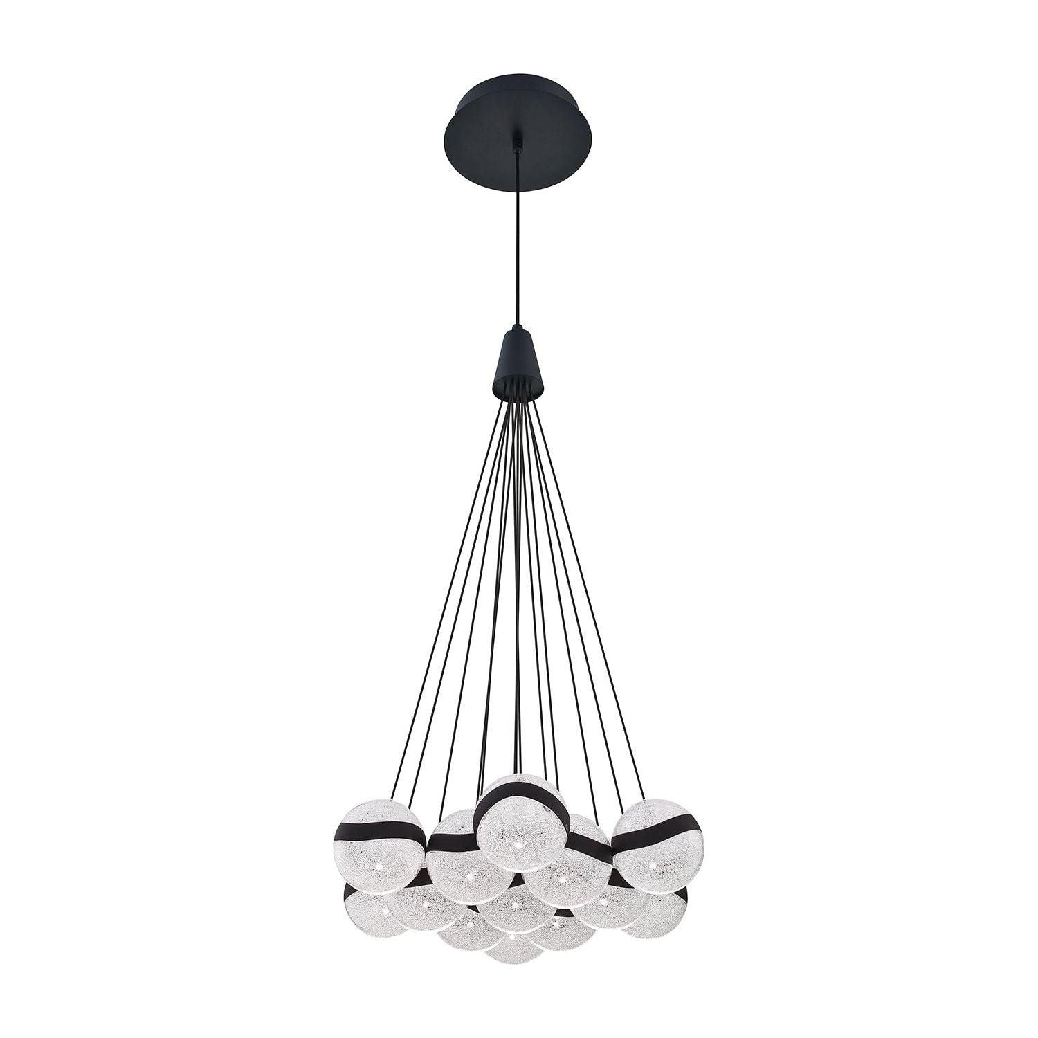 Kendal Lighting - Mystyke LED Cluster Pendant - PF145-13L-BLK - Canada Light Shop
