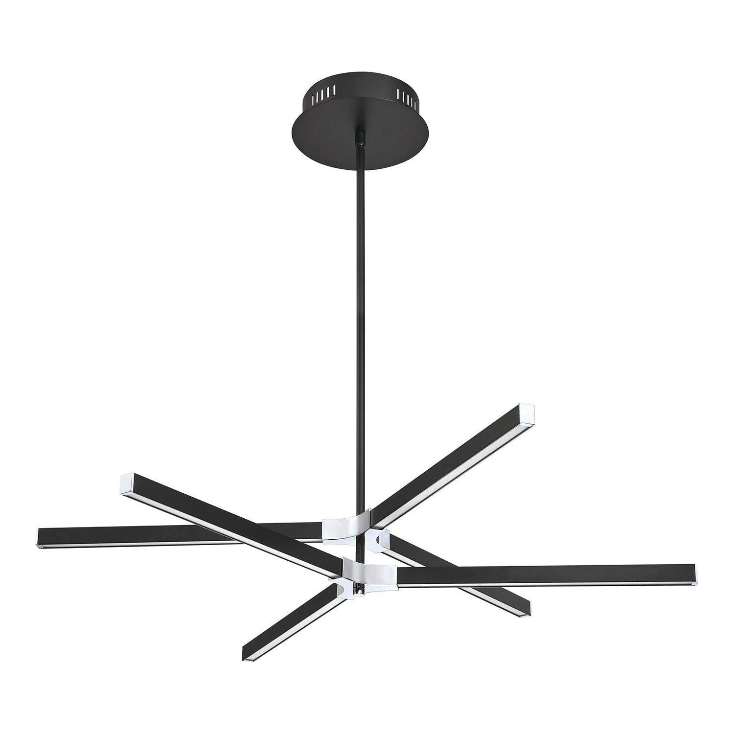 Kendal Lighting - Stykx LED Multi-Light Pendant - PF198-BLK/CH - Canada Light Shop