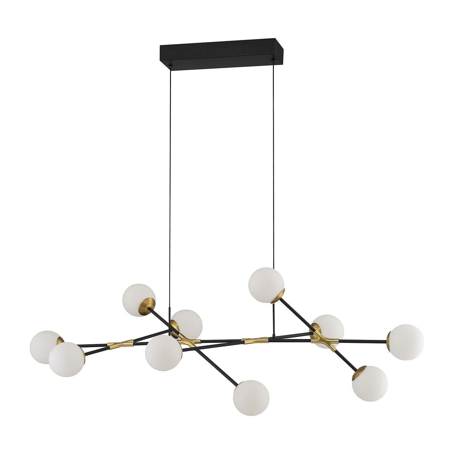 Kendal Lighting - Calipso LED Linear Pendant - PF211-10L-BLK/BRS - Canada Light Shop