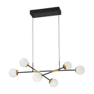 Kendal Lighting - Calipso LED Linear Pendant - PF211-6L-BLK/BRS - Canada Light Shop