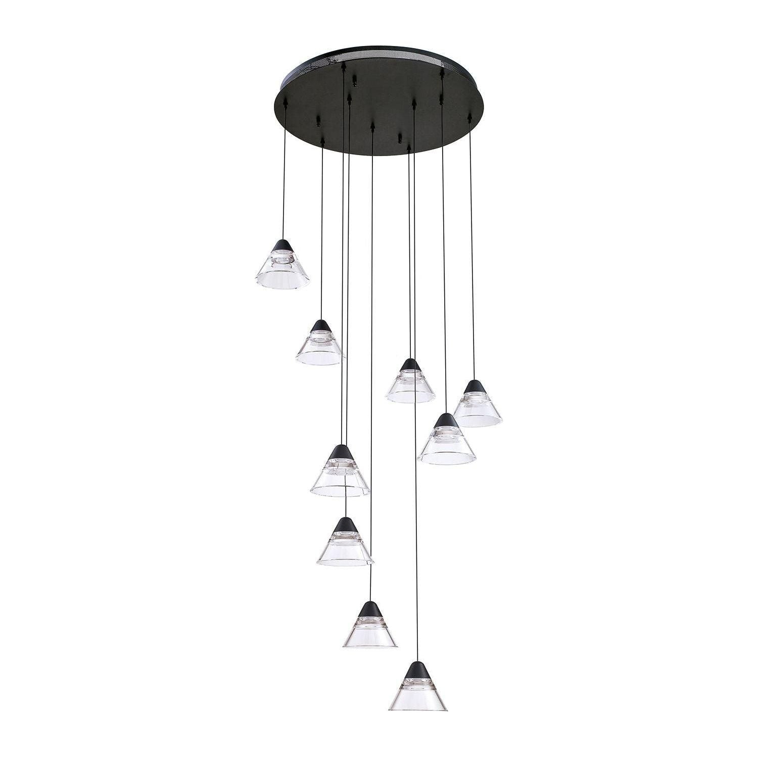 Kendal Lighting - Geo LED Pendant Pan - PF213-9LPA-BLK - Canada Light Shop