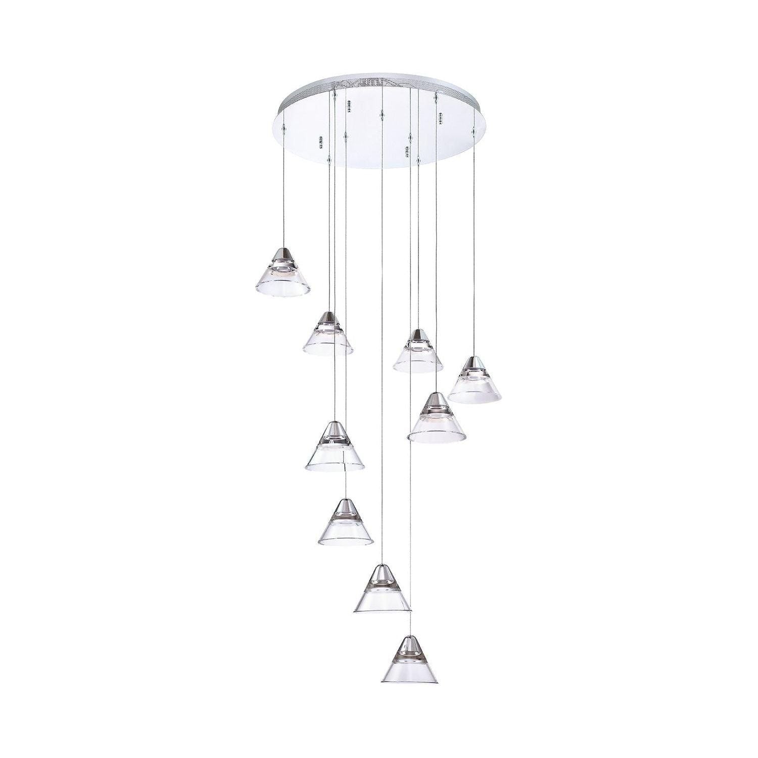 Kendal Lighting - Geo LED Pendant Pan - PF213-9LPA-CH - Canada Light Shop