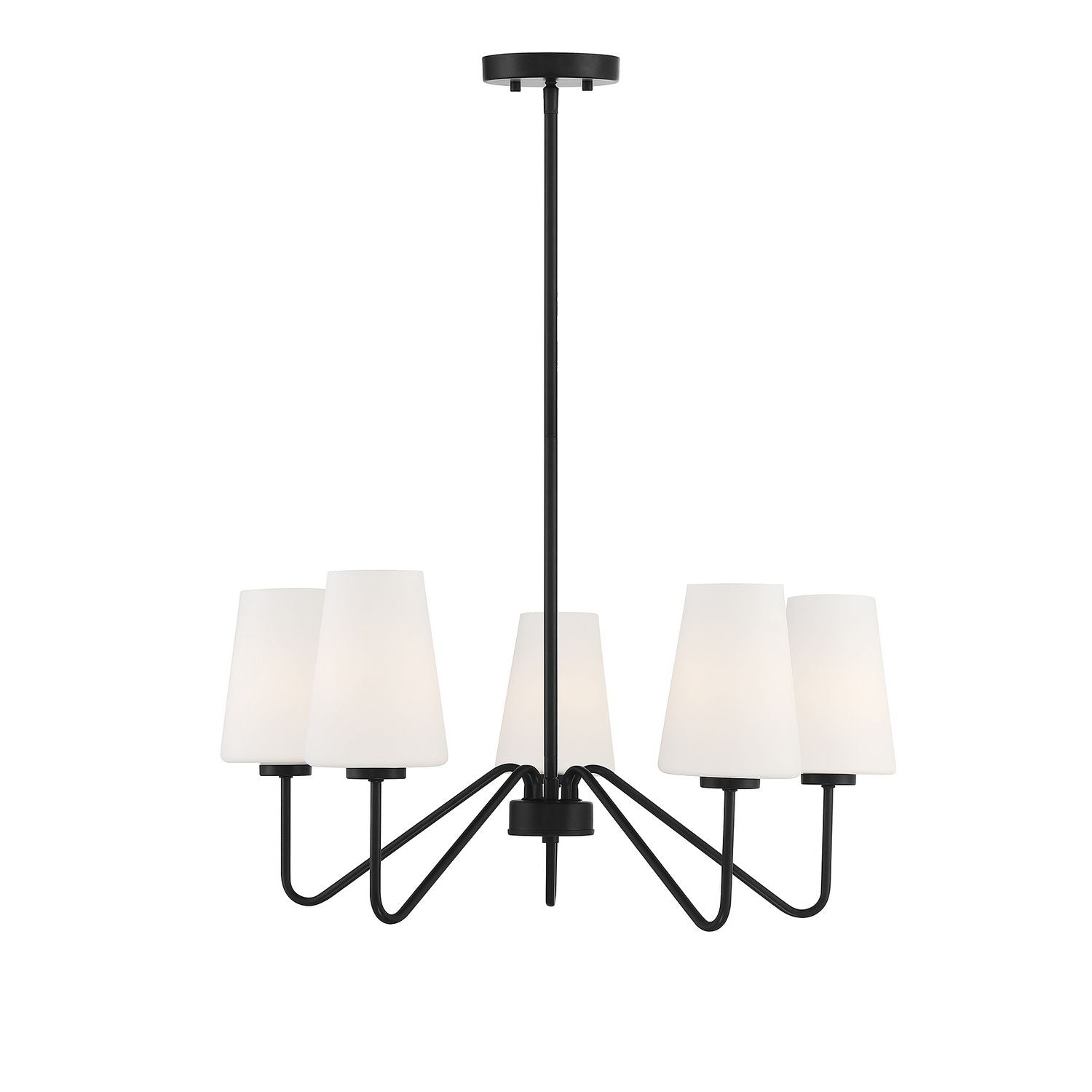 Meridian M10060MBK Five Light Chandelier in Matte Black