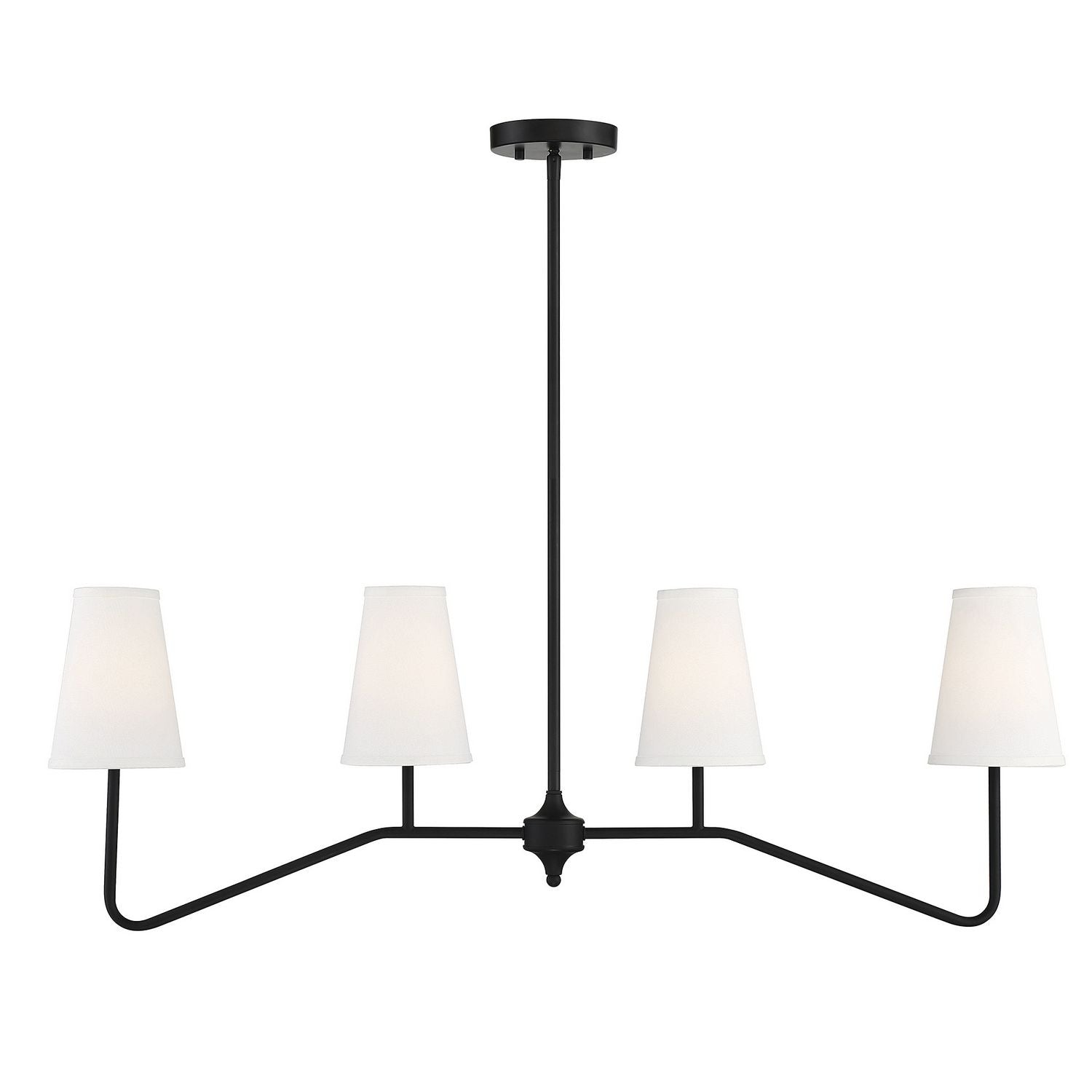 Meridian M10078MBK Four Light Chandelier in Matte Black