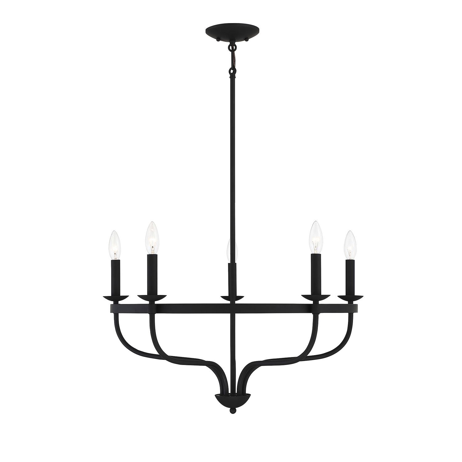 Meridian M10087MBK Five Light Chandelier in Matte Black