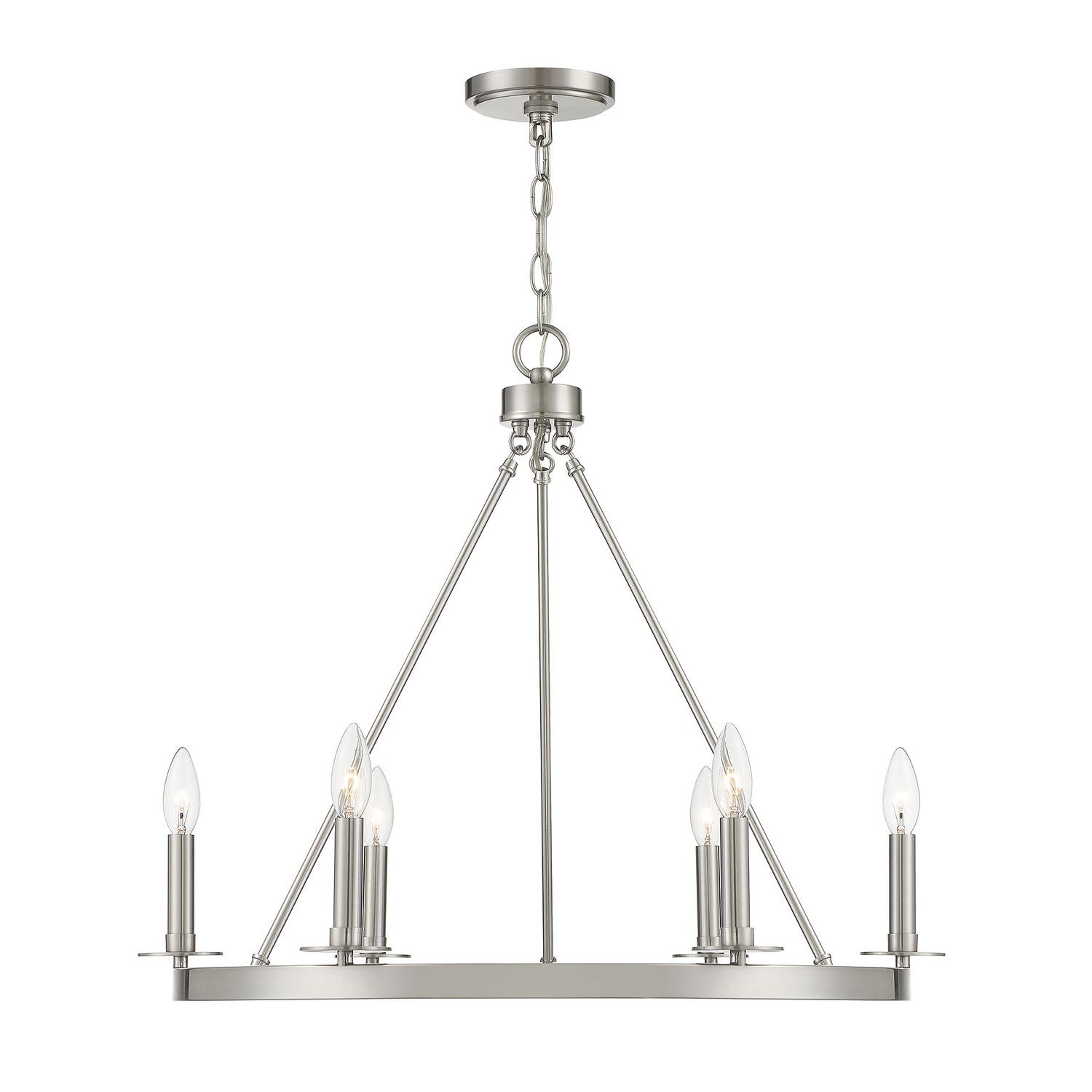 Meridian M10093BN Six Light Chandelier in Brushed Nickel