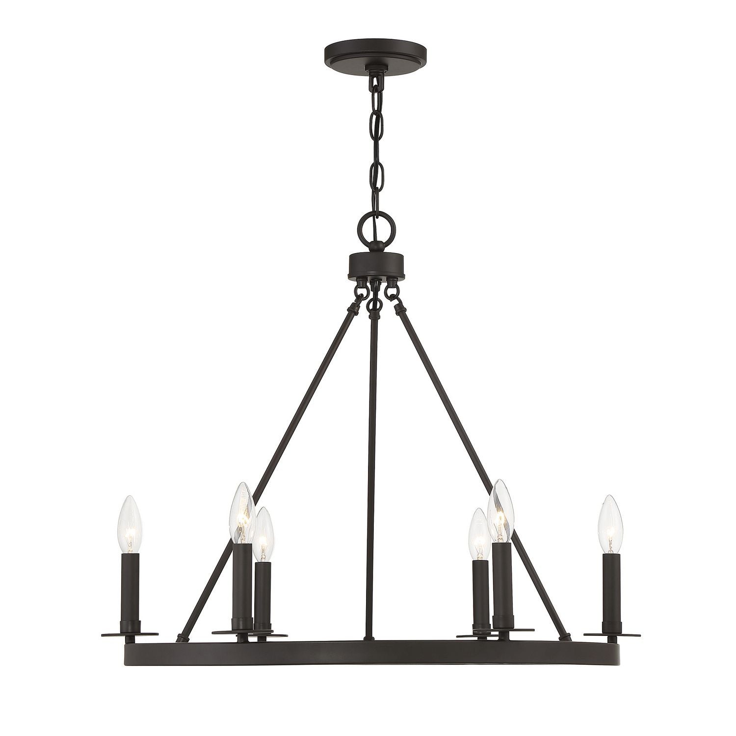 Meridian M10093ORB Six Light Chandelier in Oil Rubbed Bronze