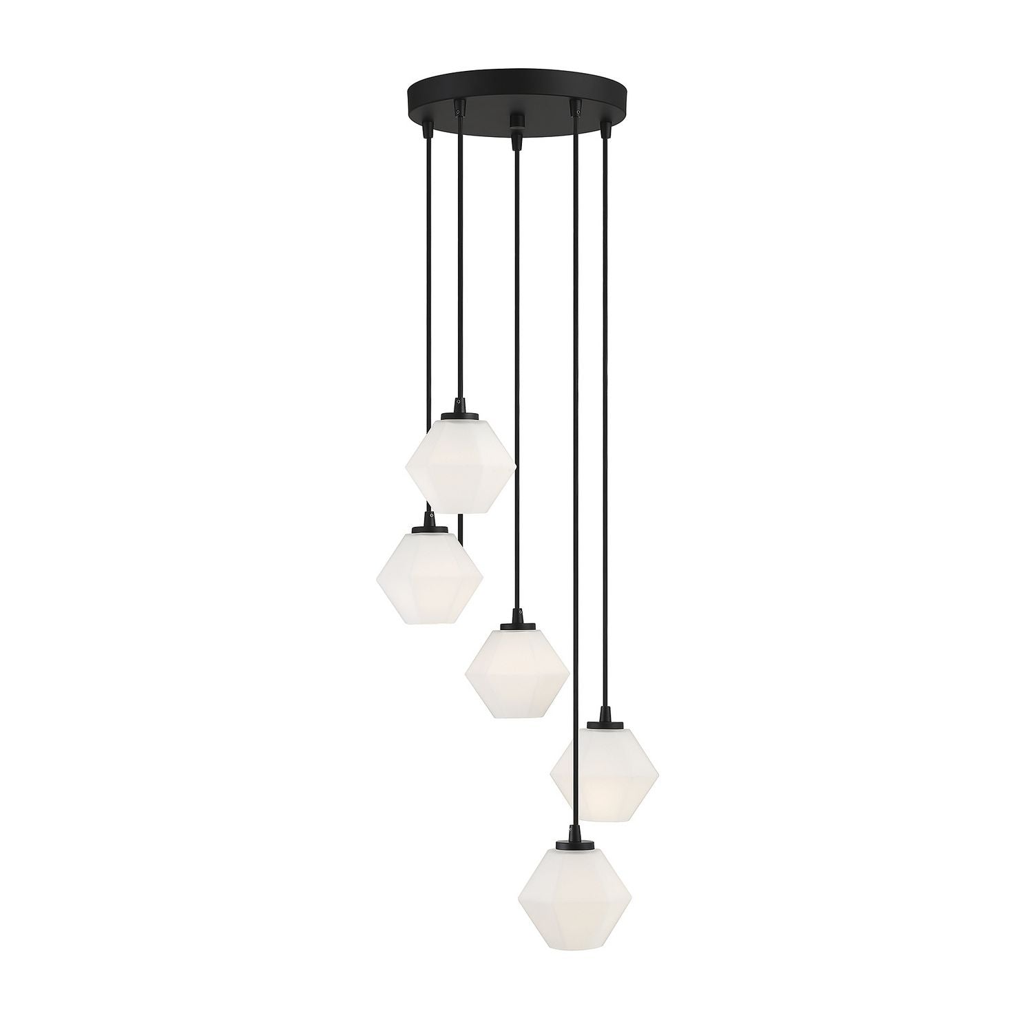 Meridian M10094MBK Five Light Chandelier in Matte Black