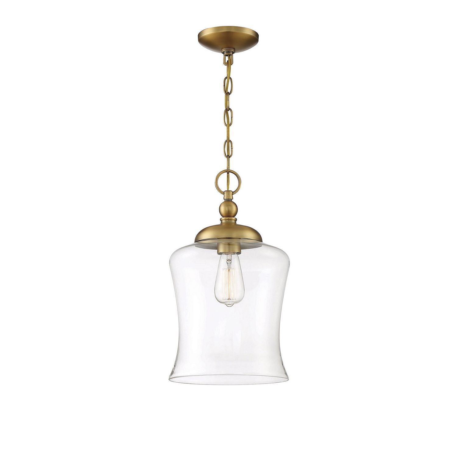 Meridian M70019NB One Light Mini Pendant in Natural Brass