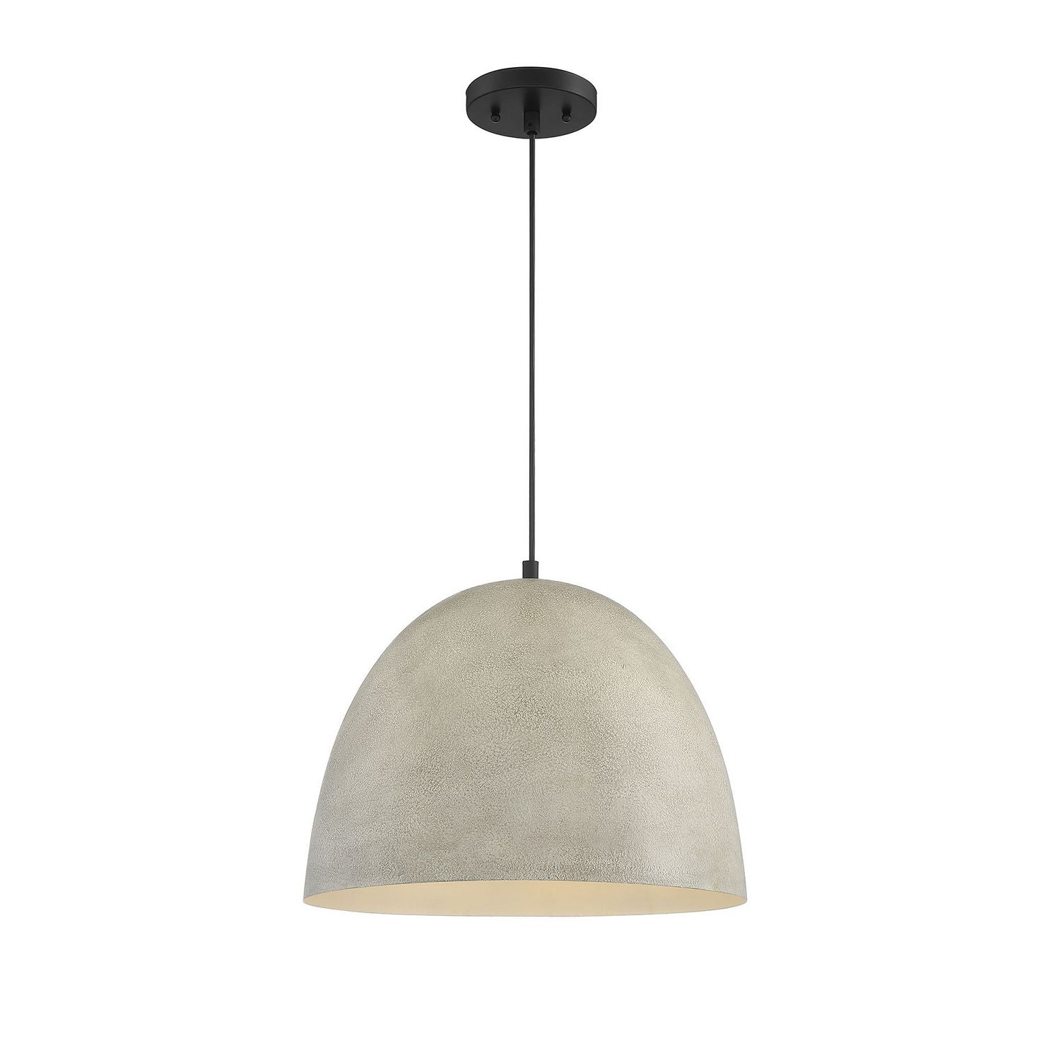 Meridian M70093CMBK One Light Pendant in Concrete with Matte Black