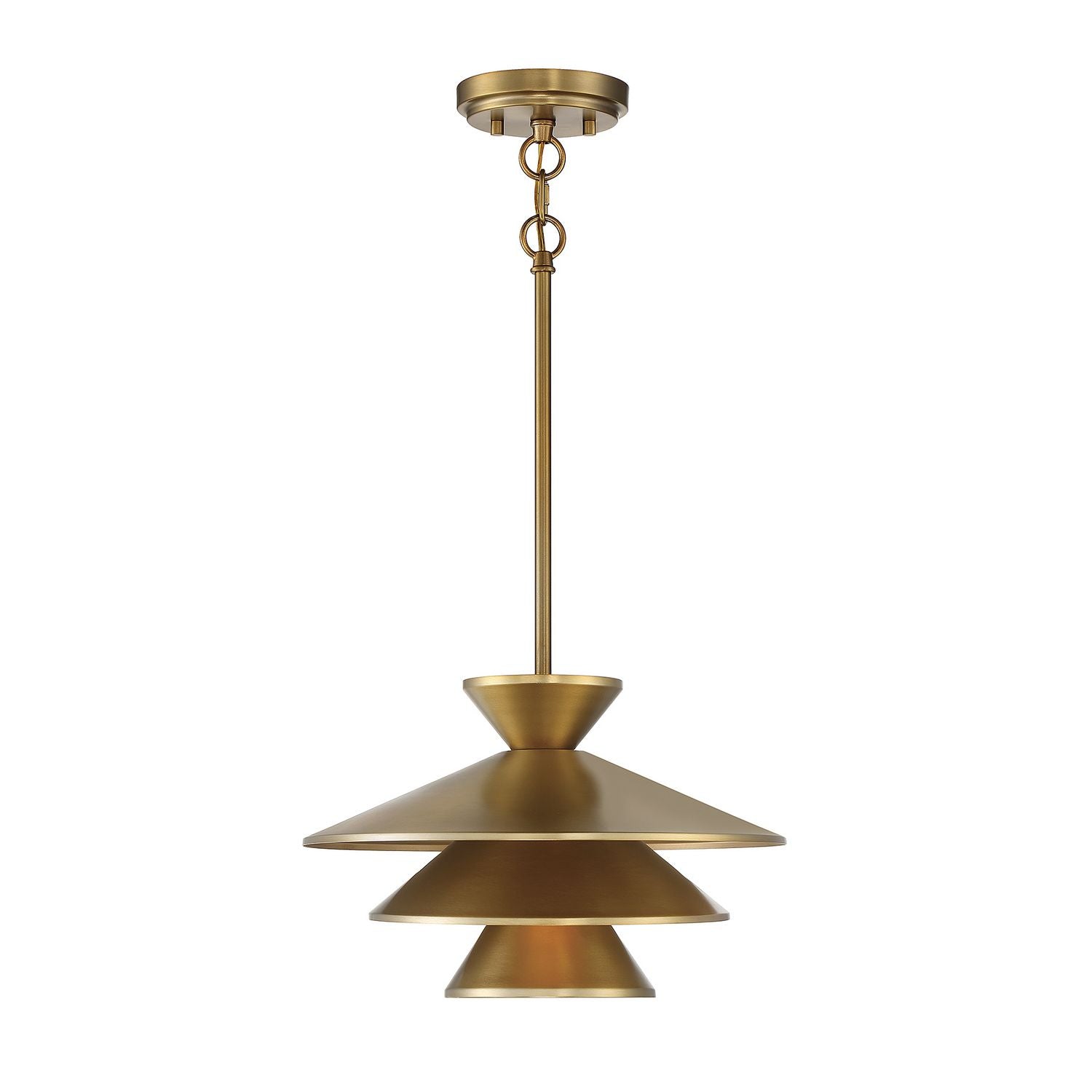Meridian M70096NB One Light Pendant in Natural Brass