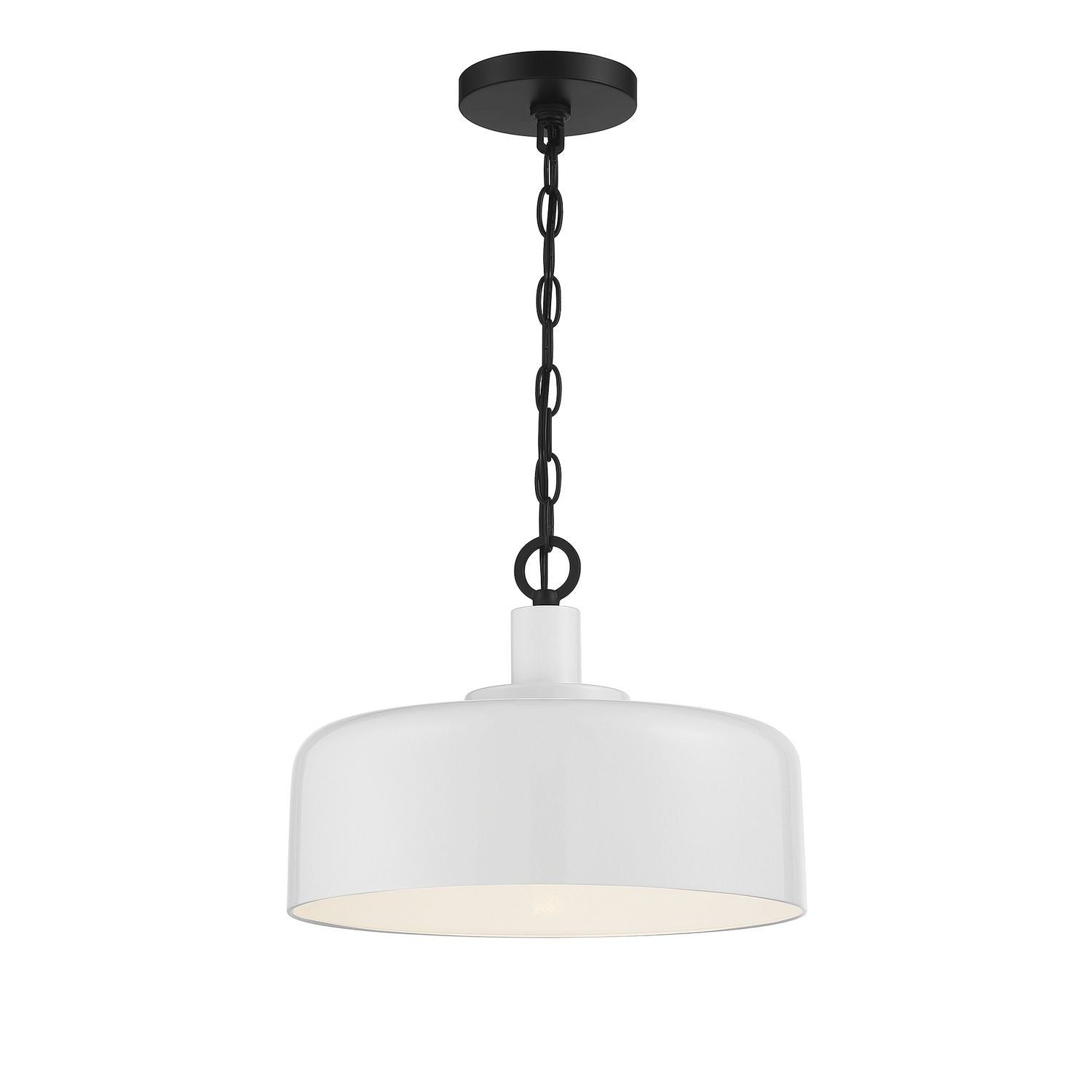 Meridian M70103WHBK One Light Pendant in White with Black