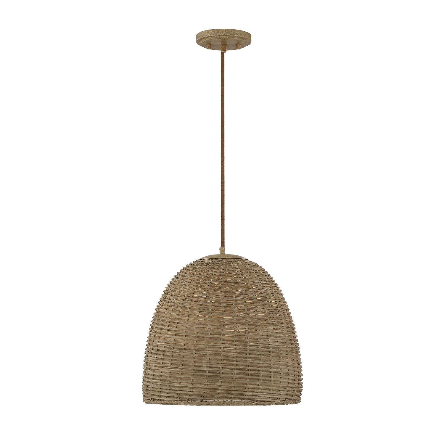 Meridian M70107NWIC One Light Pendant in Natural Wicker