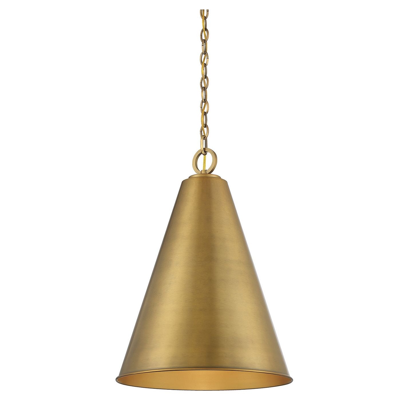 Meridian M70112NB One Light Pendant in Natural Brass
