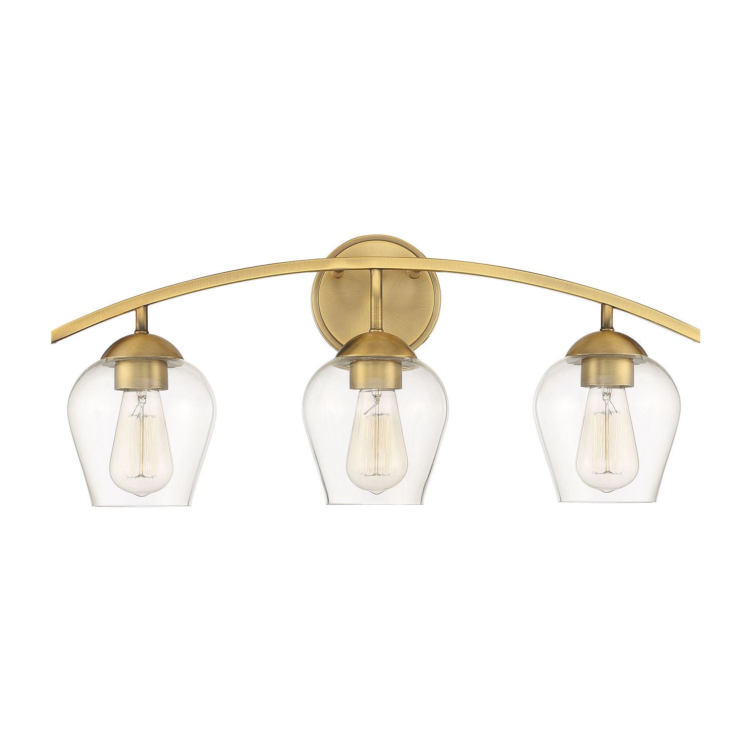 Meridian M80032NB Three Light Bathroom Vanity Light in Natural Brass
