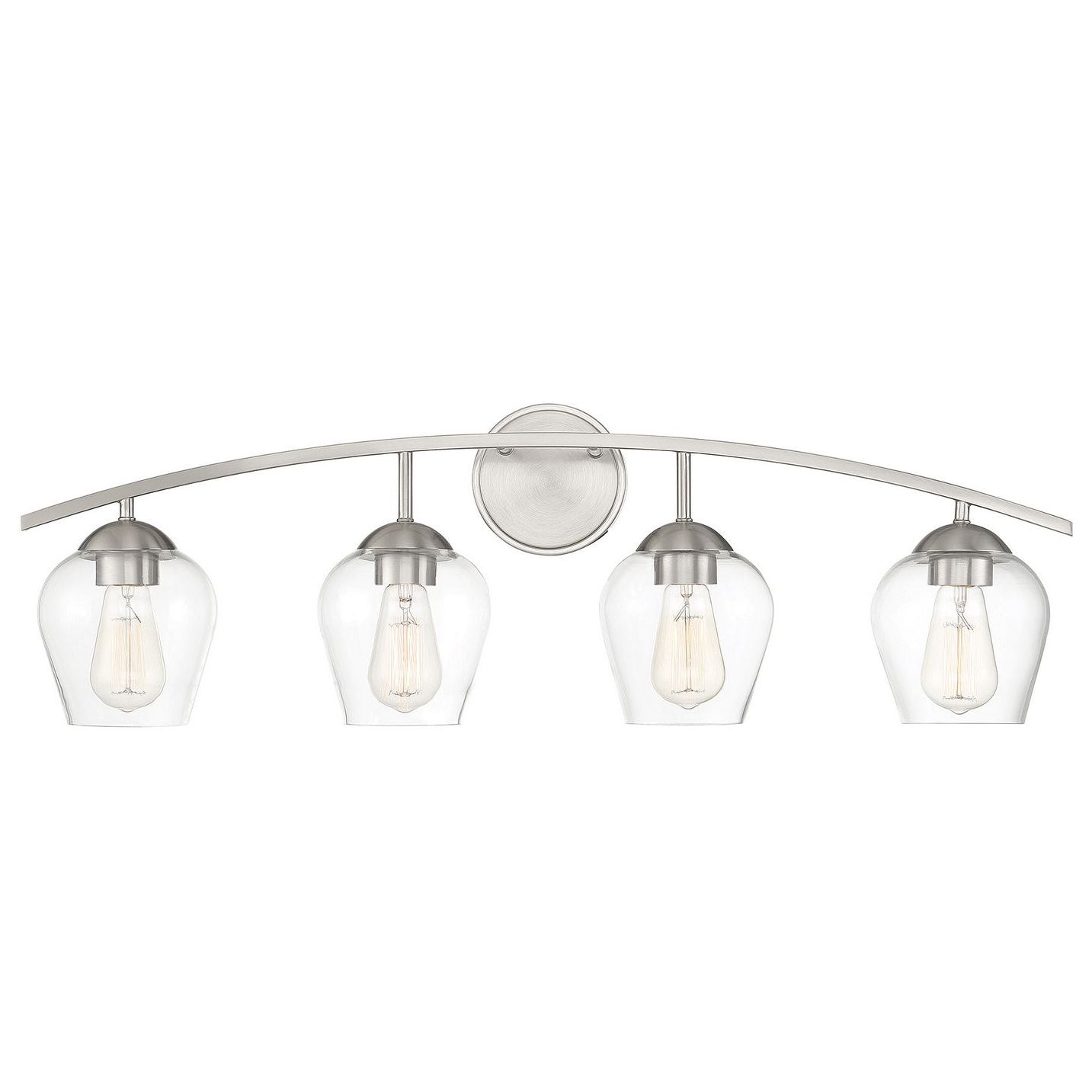 Meridian M80033BN Four Light Bathroom Vanity Light in Brushed Nickel
