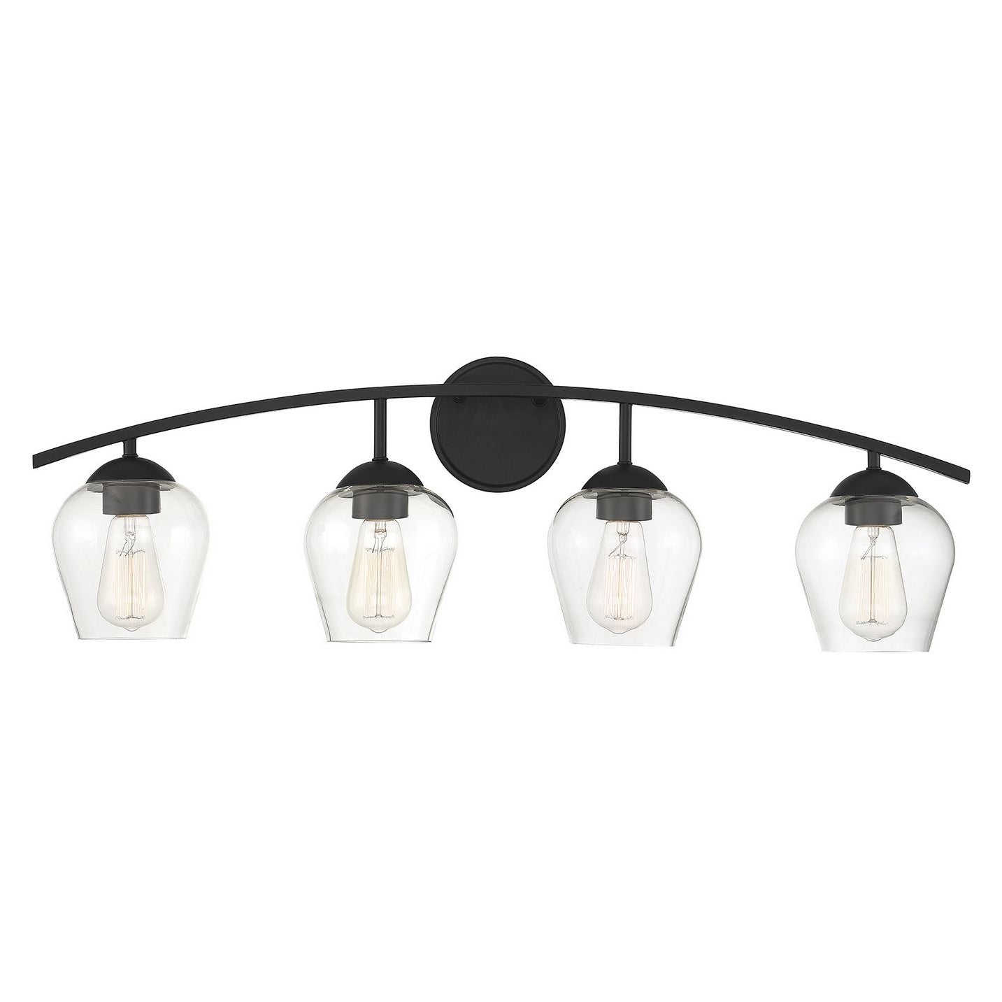 Meridian M80033MBK Four Light Bathroom Vanity Light in Matte Black
