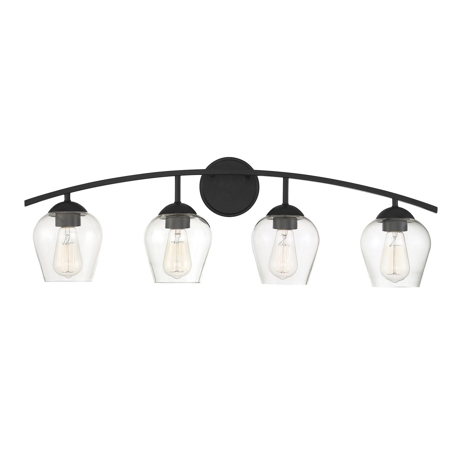 Meridian M80033MBK Four Light Bathroom Vanity Light in Matte Black
