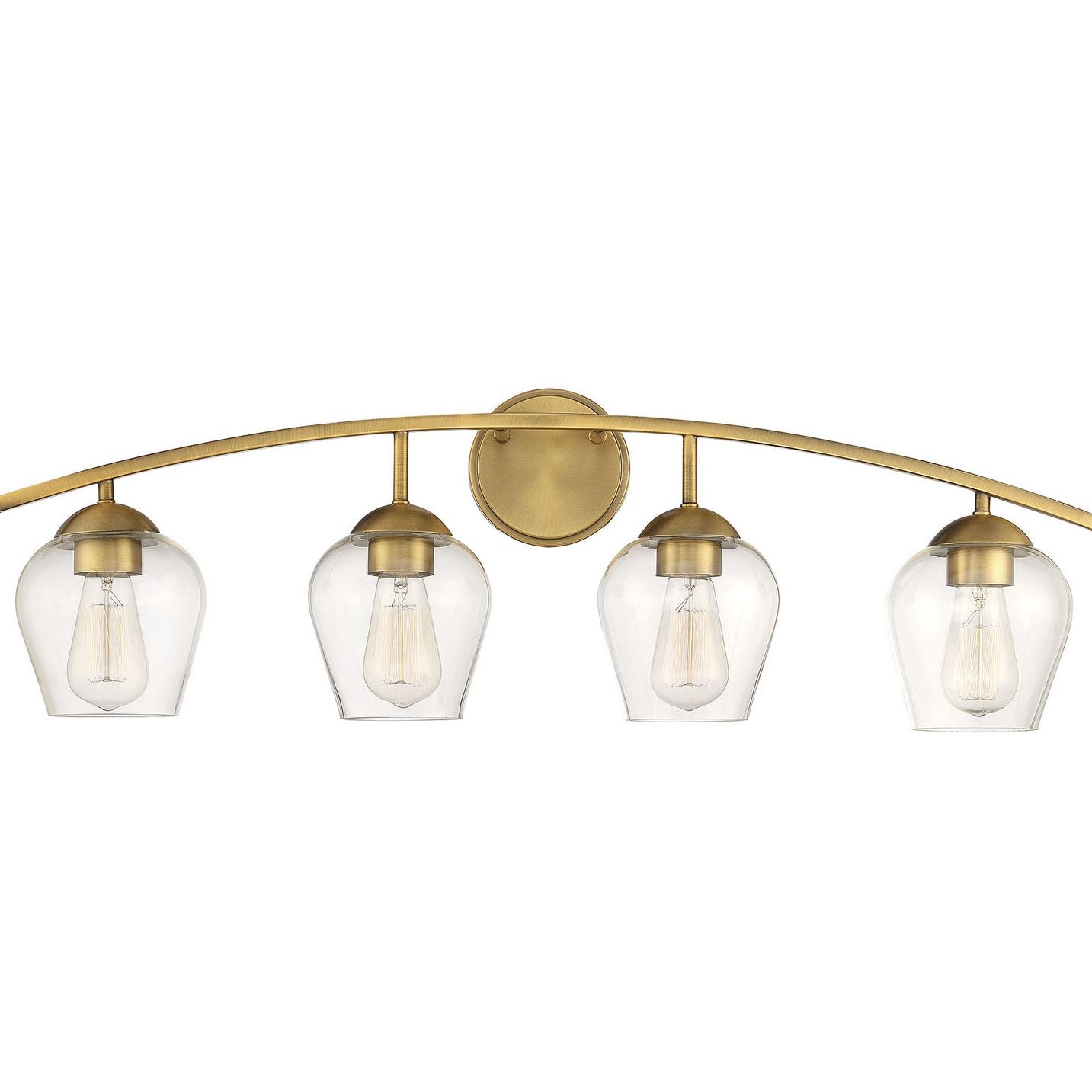 Meridian M80033NB Four Light Bathroom Vanity Light in Natural Brass