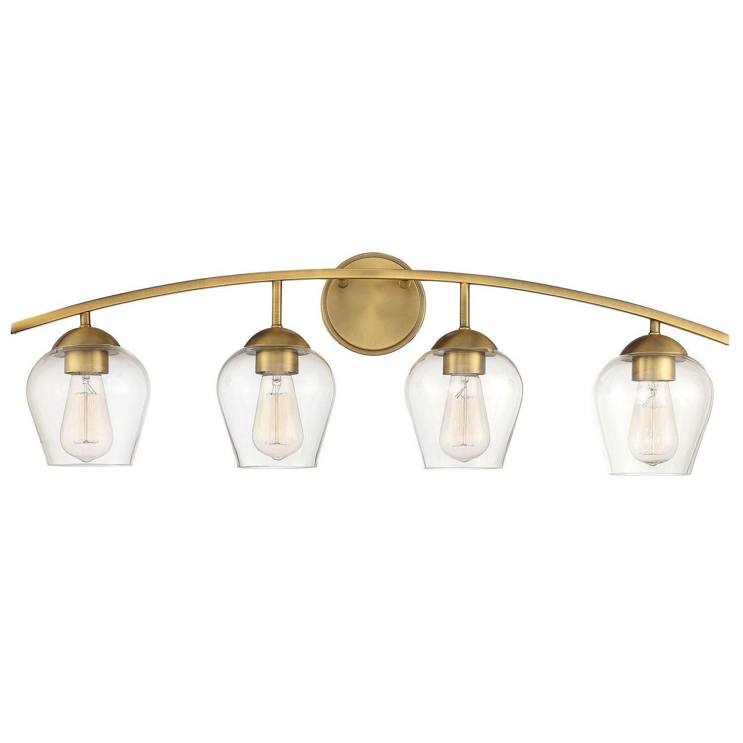 Meridian M80033NB Four Light Bathroom Vanity Light in Natural Brass