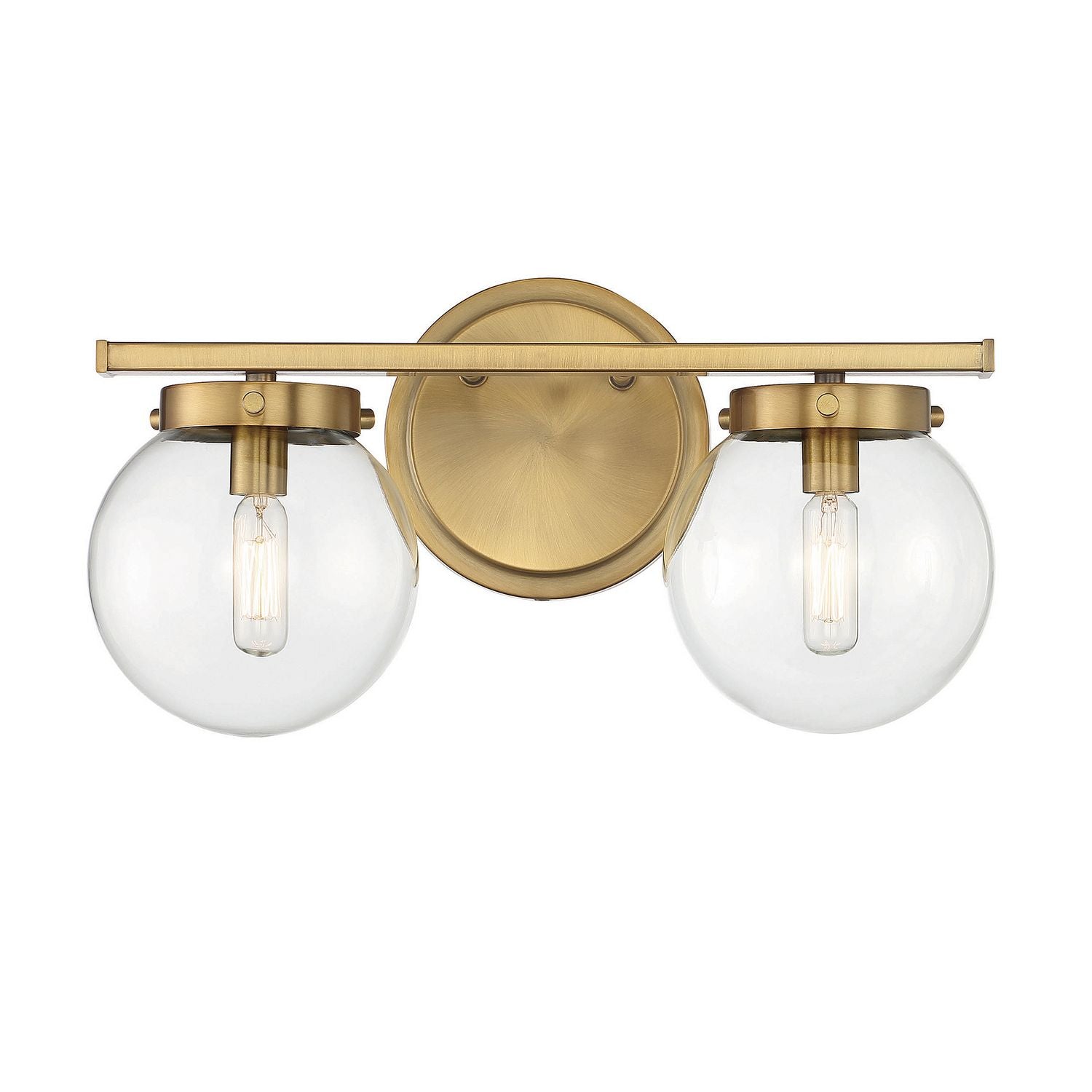 Meridian M80046NB Two Light Bathroom Vanity Light in Natural Brass