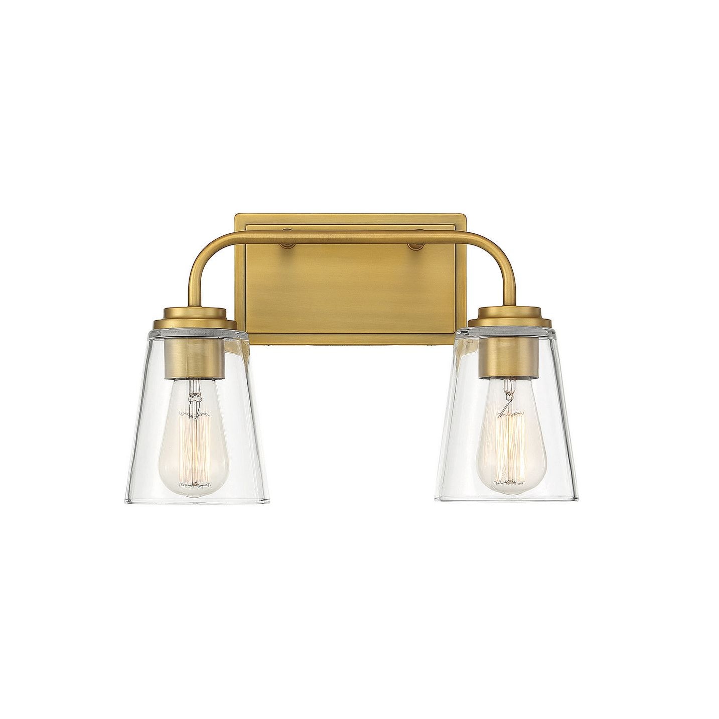 Meridian M80043NB Two Light Bathroom Vanity Light in Natural Brass