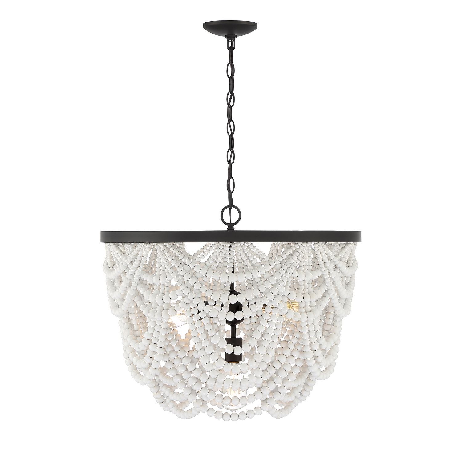 Meridian M100101GRORB Five Light Chandelier in Grecian White with Oil Rubbed Bronze