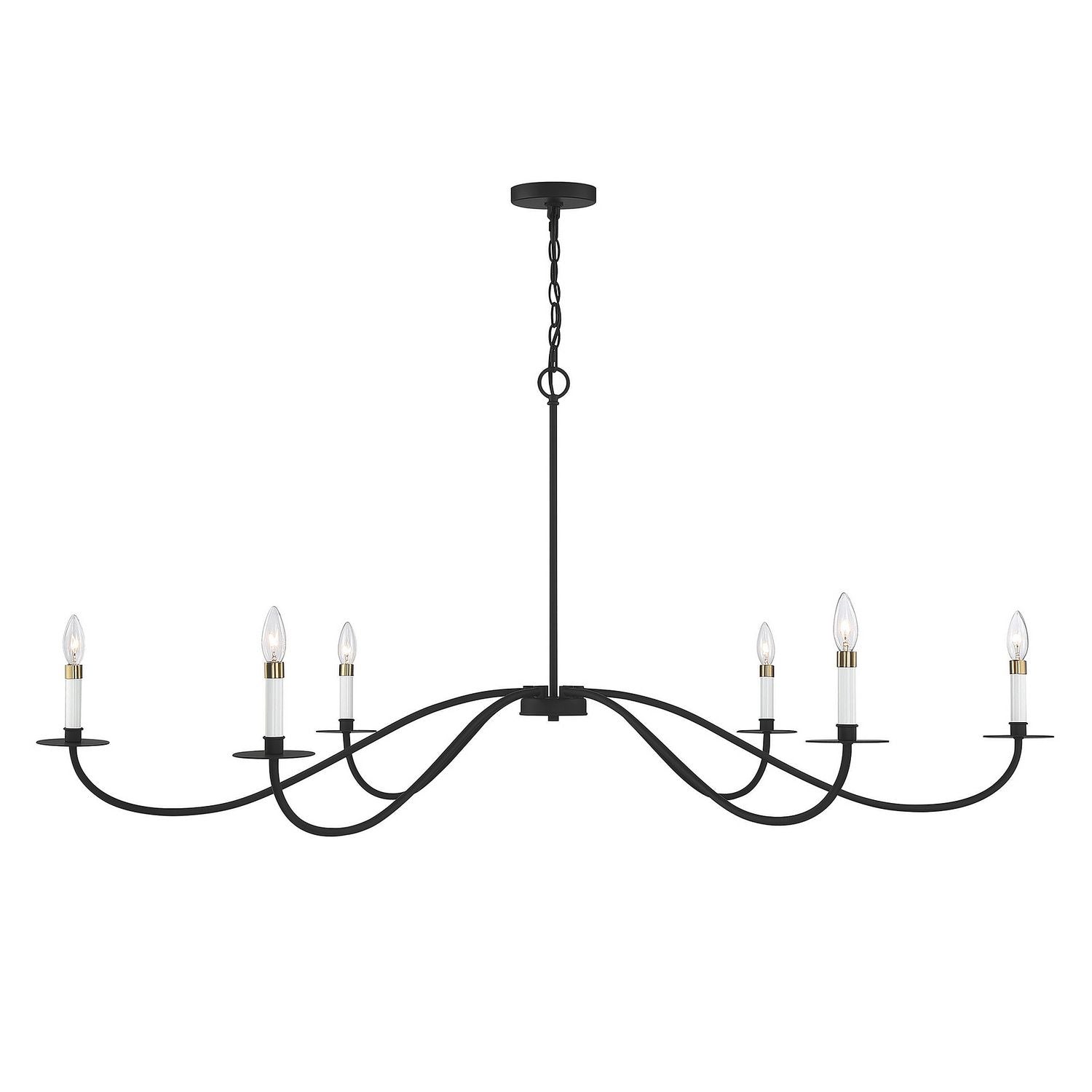 Meridian M100105MBK Six Light Chandelier in Matte Black