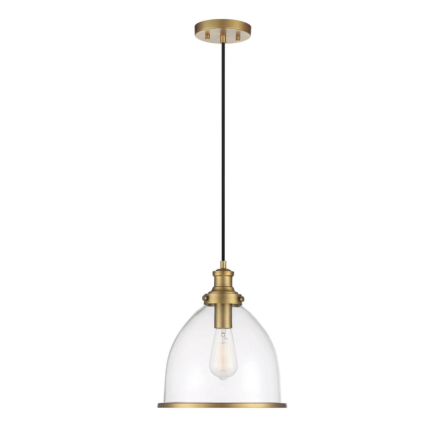 Meridian M70119NB One Light Pendant in Natural Brass