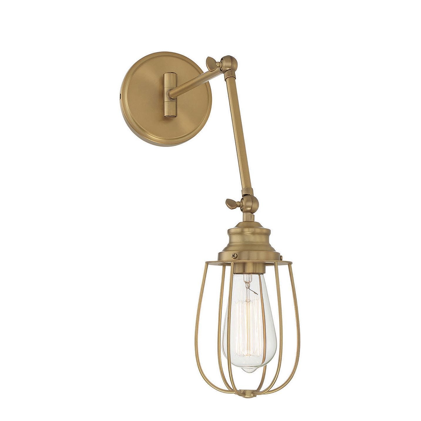 Meridian M90022NB One Light Wall Sconce in Natural Brass