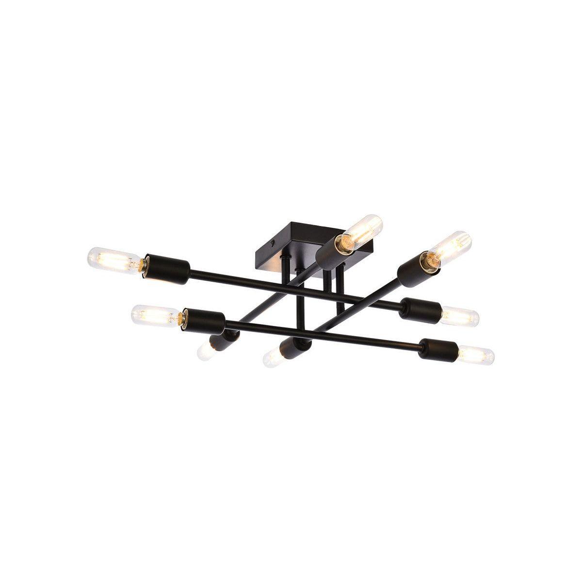 Elegant Lighting - Script Flush Mount - LD2351BK - Canada Light Shop