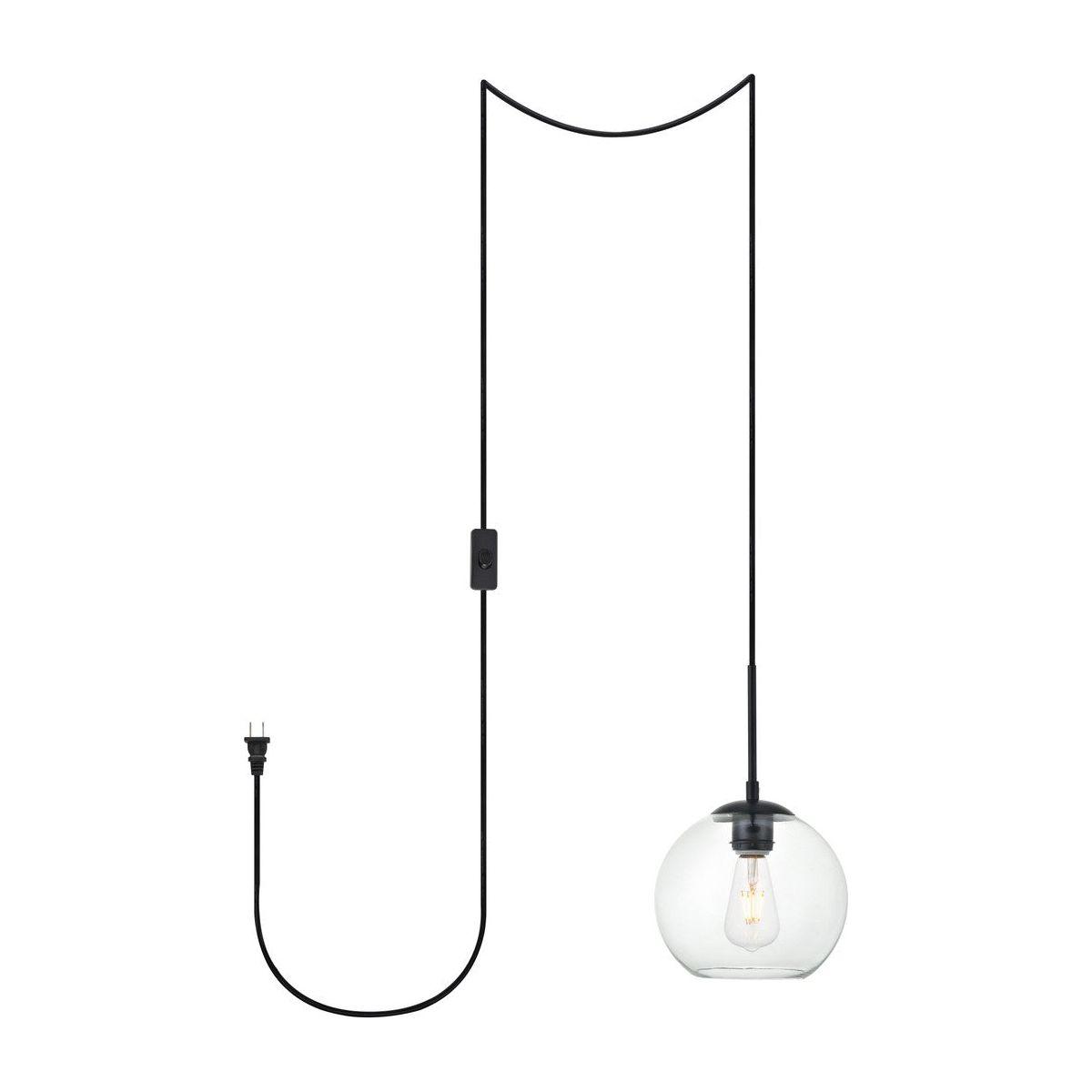Elegant Lighting - Baxter Plug in Pendant - LDPG2206BK - Canada Light Shop