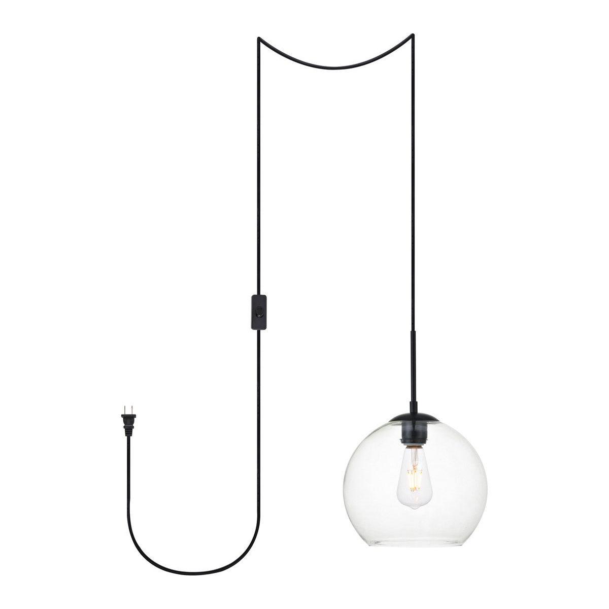Elegant Lighting - Baxter Plug in Pendant - LDPG2212BK - Canada Light Shop