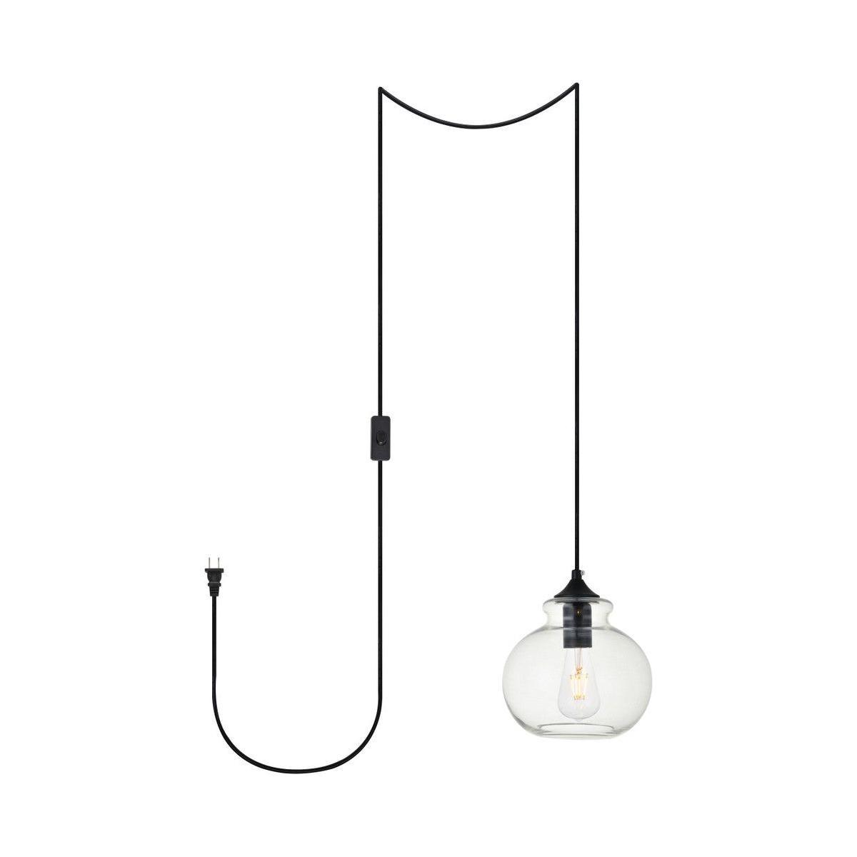 Elegant Lighting - Destry Plug in Pendant - LDPG2245BK - Canada Light Shop