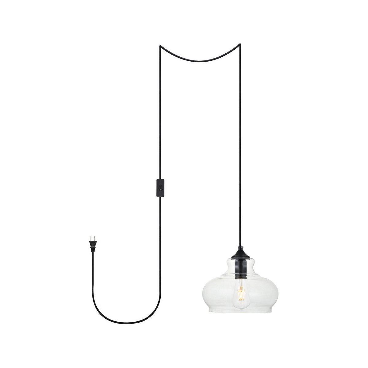 Elegant Lighting - Destry Plug in Pendant - LDPG2246BK - Canada Light Shop