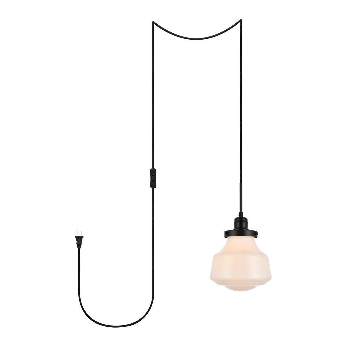 Elegant Lighting - Lye Plug in Pendant - LDPG6255BK - Canada Light Shop