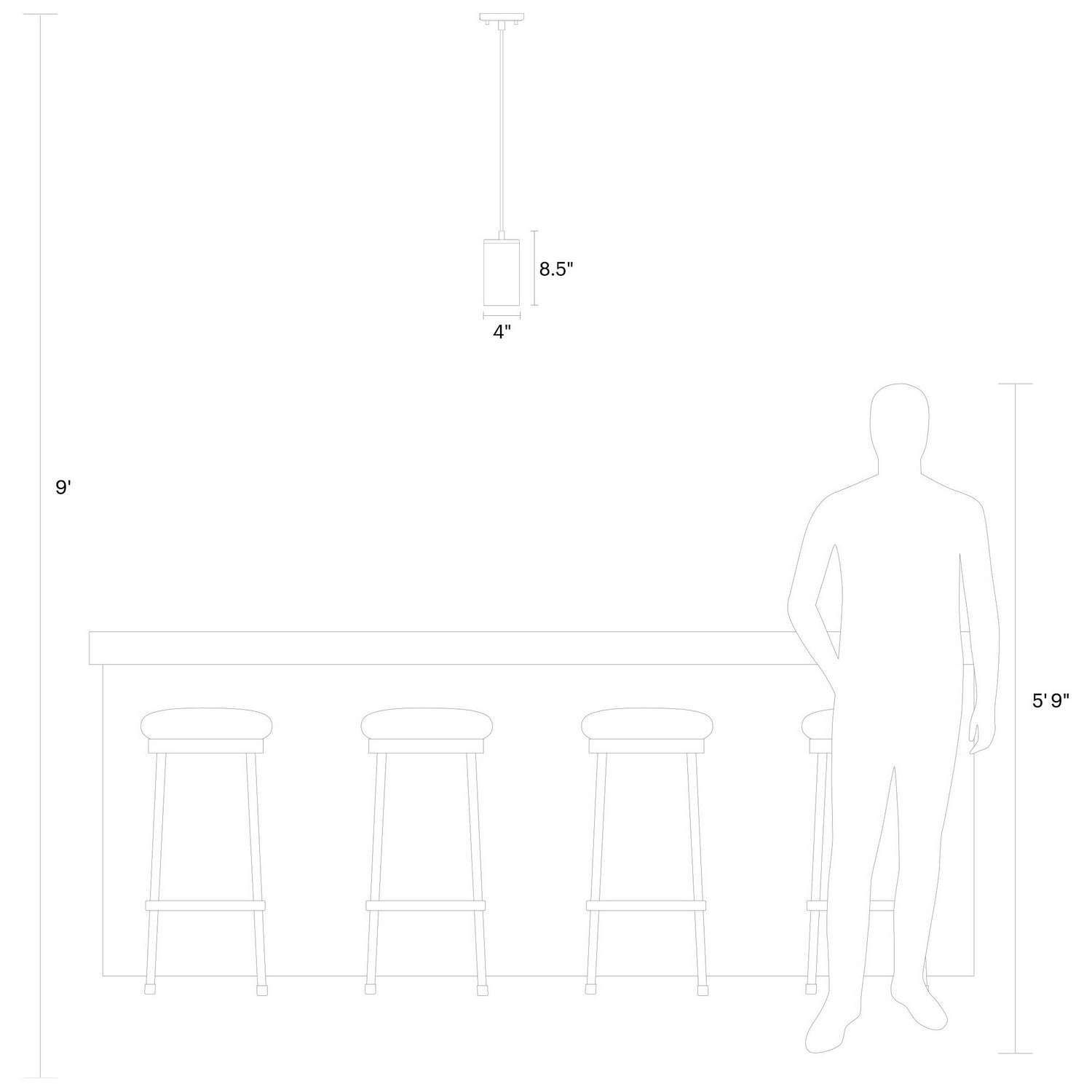 Visual Comfort Studio Canada - 6190301-112 - One Light Mini-Pendant - Zire - Midnight Black