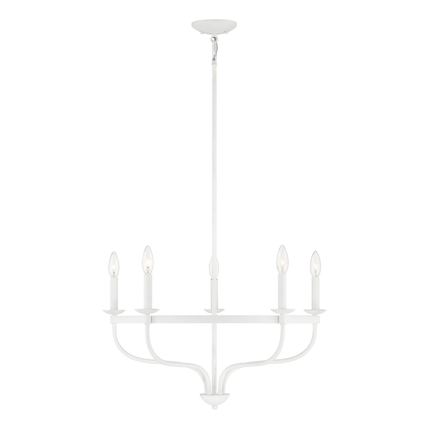 Meridian M10087BQW Five Light Chandelier in Bisque White