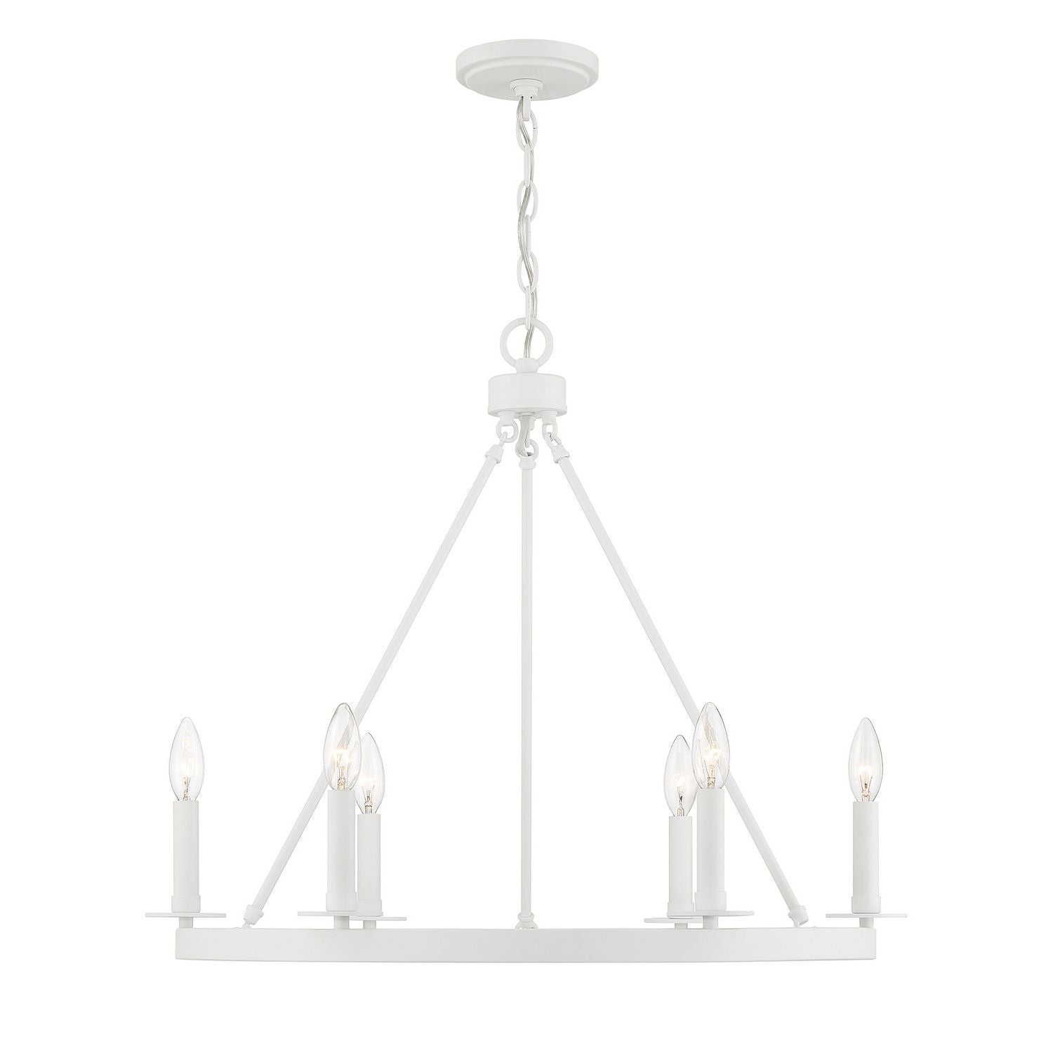 Meridian M10093BQW Six Light Chandelier in Bisque White
