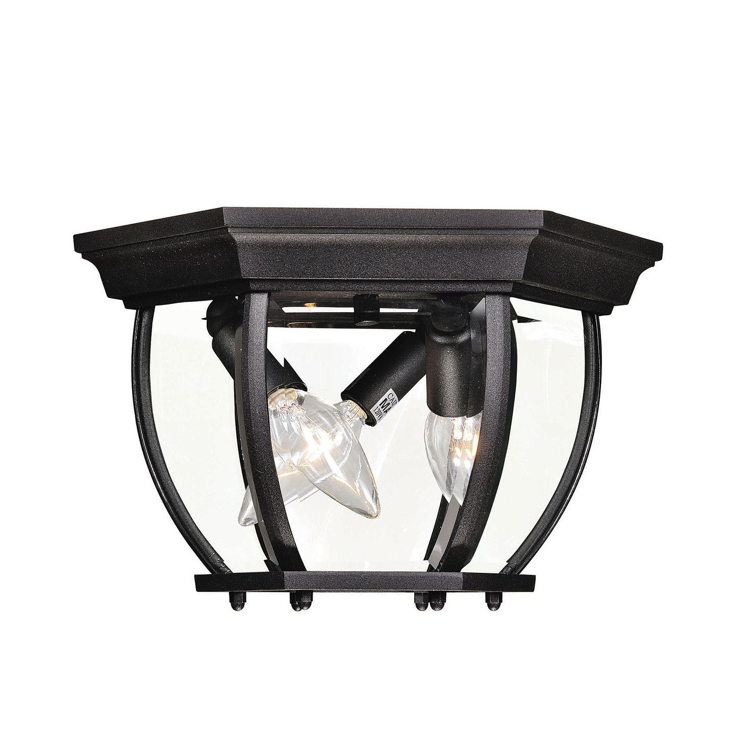 Meridian M50059BK Three Light Outdoor Flush Mount in Black