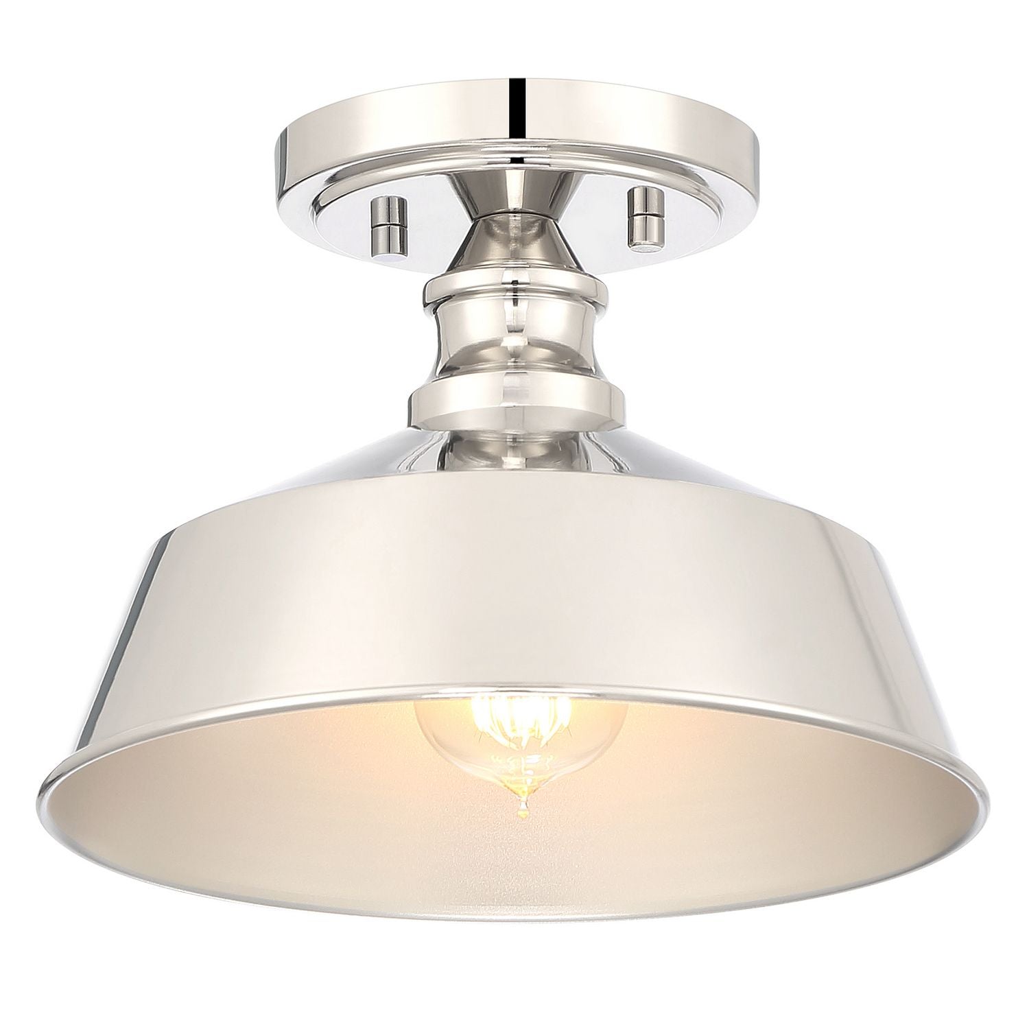 Meridian M60068PN One Light Semi-Flush Mount in Polished Nickel
