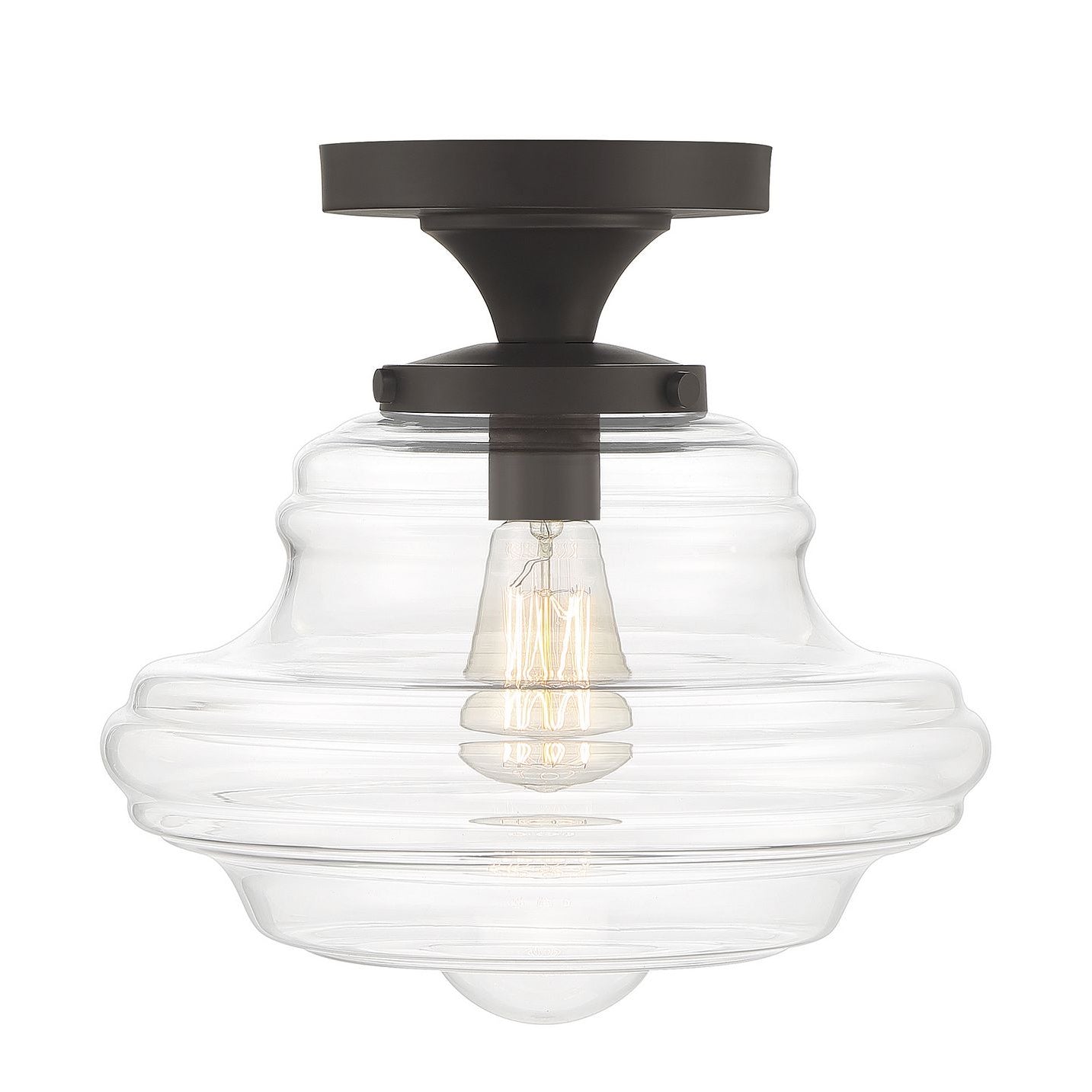 Meridian M60069ORB One Light Semi-Flush Mount in Oil Rubbed Bronze