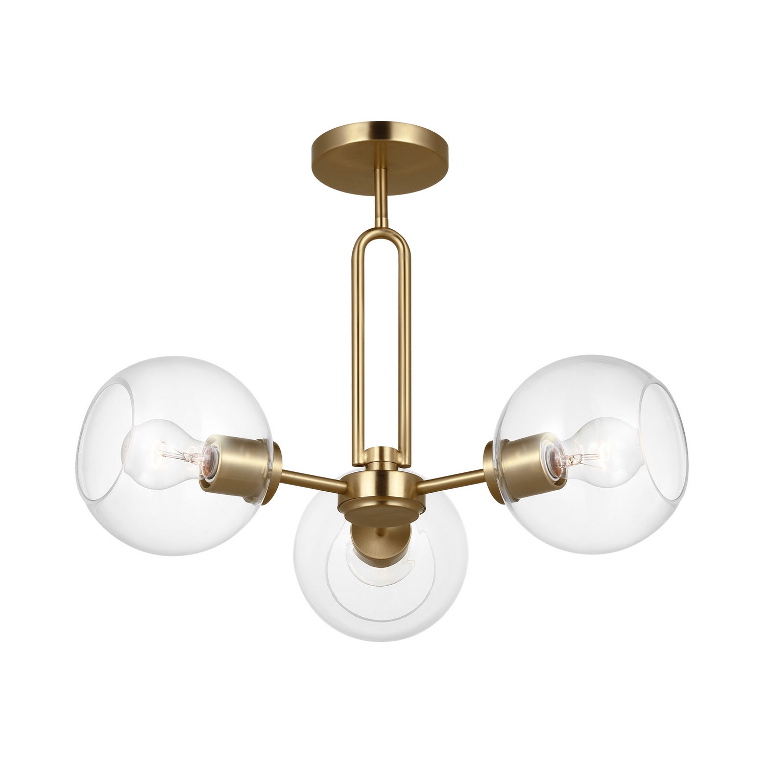 Visual Comfort Studio Canada - 7755703-848 - Three Light Semi-Flush Mount - Codyn - Satin Brass